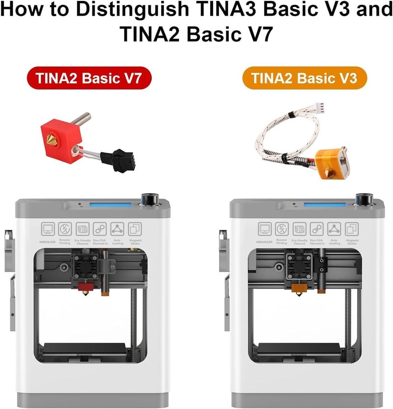 HEPHI3D Hotend Kit for TINA2 V3V5 Basic/Pro 3D Printers, not Compatible with TINA2 Basic V7 or TINA2S - Image 2
